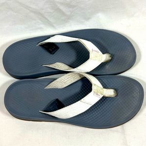 Chaco Women’s LowDown Flip Flops Size 7 Neutral White